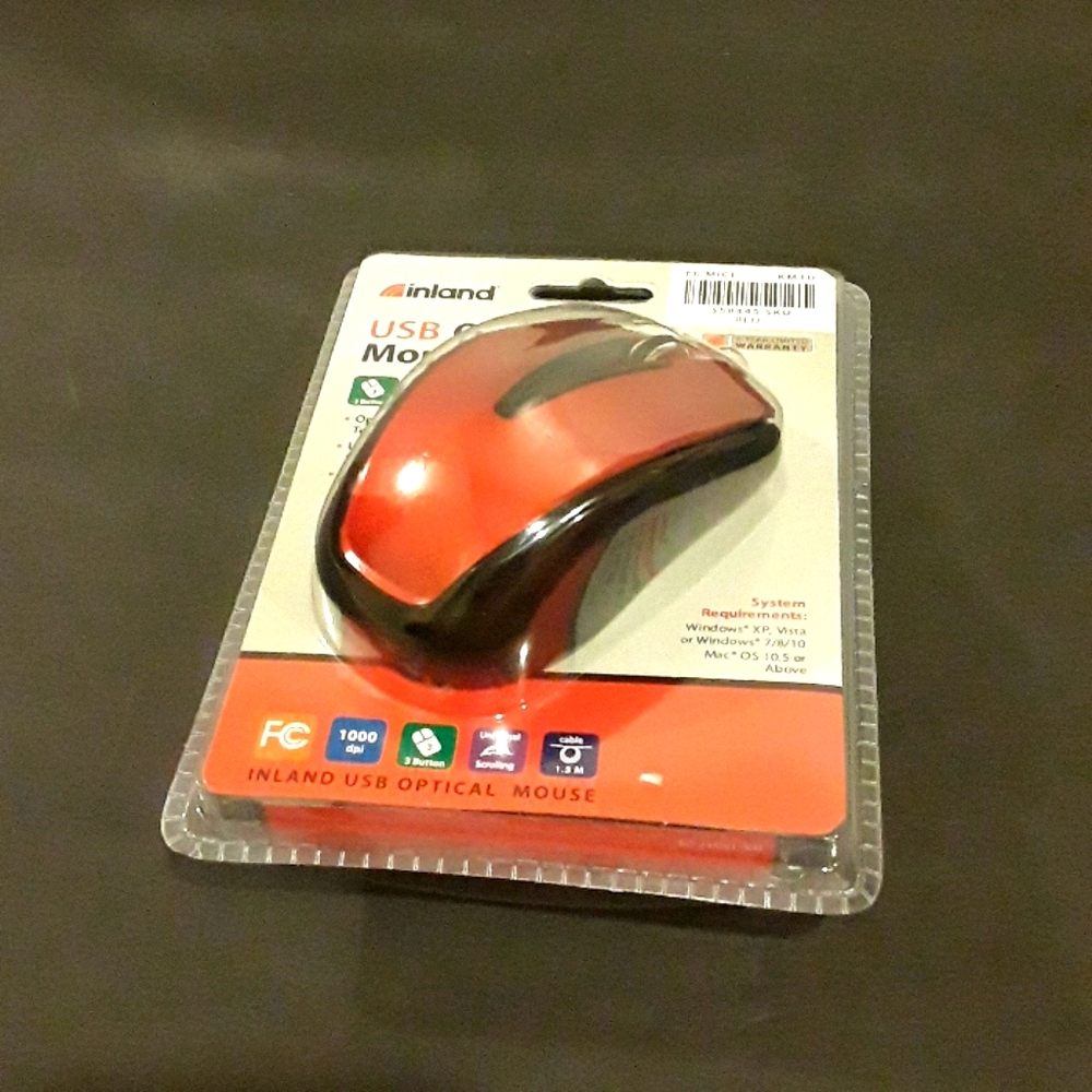 c  NEW USB OPTICAL MOUSE INLAND FACTORY SEALED
